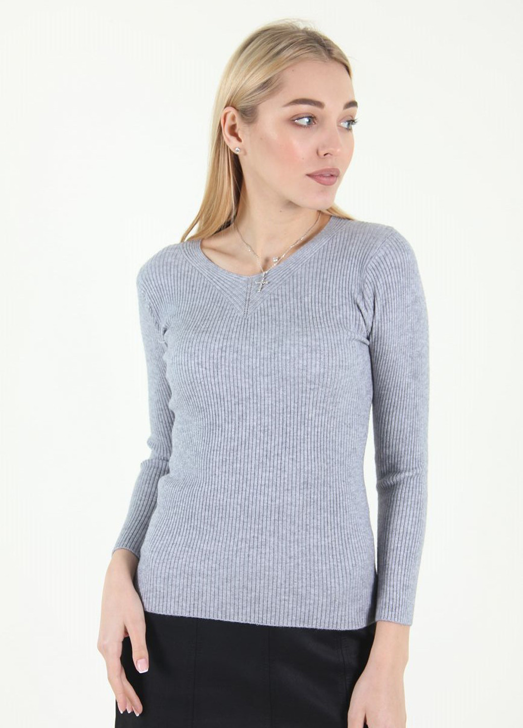 Сірий демісезонний пуловер пуловер Ladies Fasfion