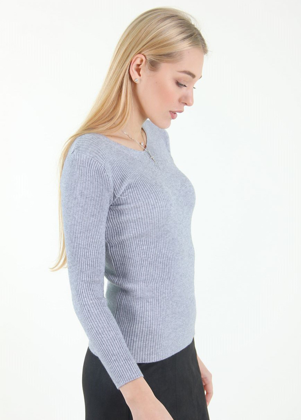 Сірий демісезонний пуловер пуловер Ladies Fasfion