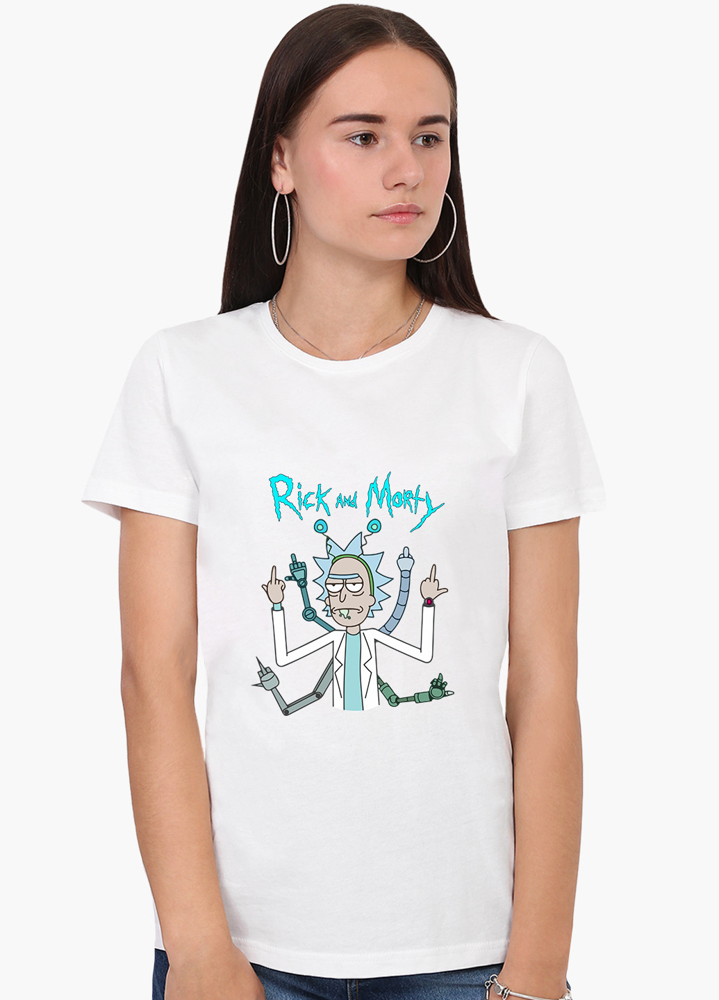 Футболка жіноча Рік Санчез Рік і Морті (Rick Sanchez Rick and Morty) Білий (8976-2948) XXL MobiPrint - (228336193)