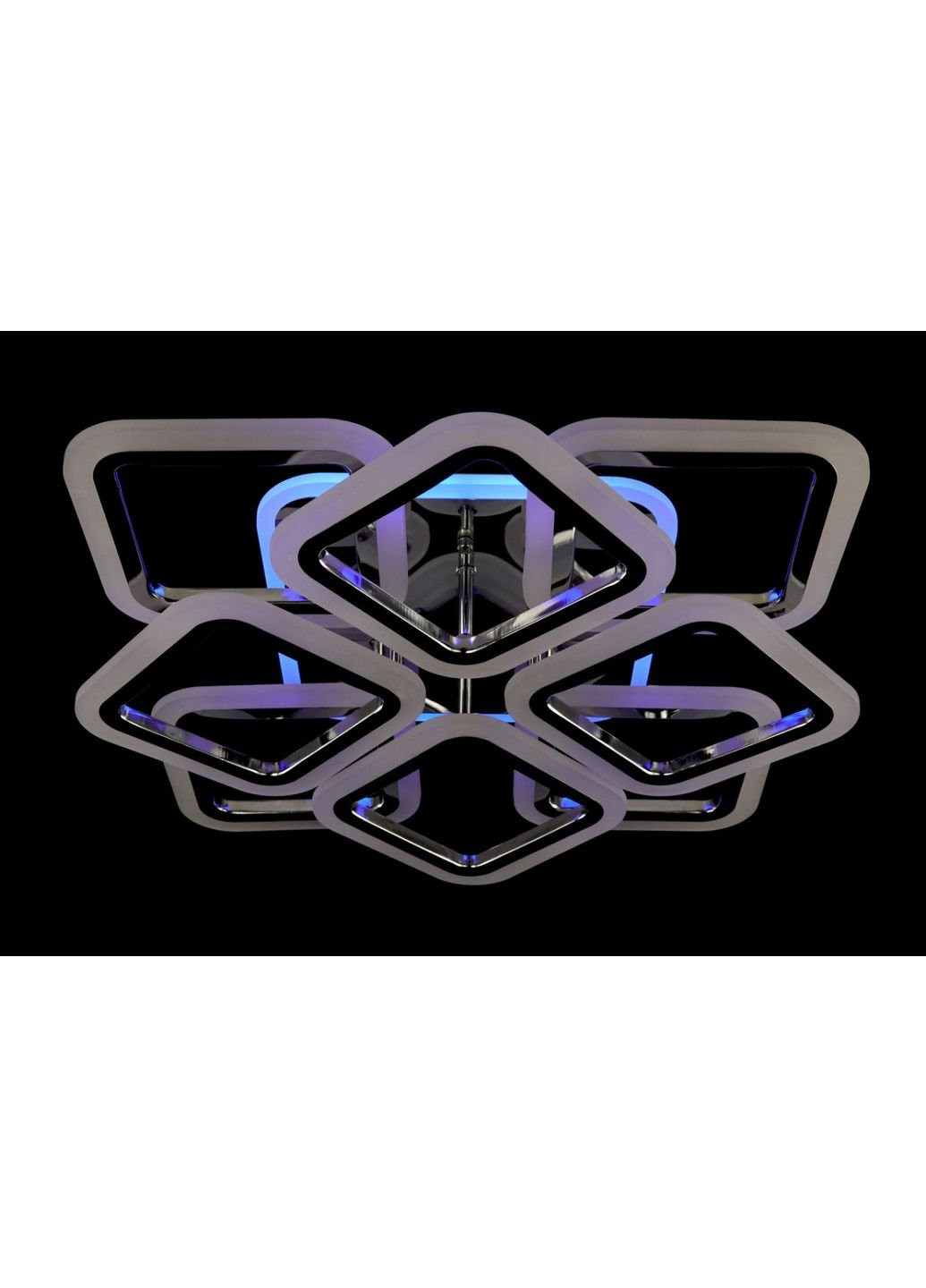 Люстра потолочная LED с пультом A2400/4+4S-RGB-ch Хром 11х50х50 см. Sunnysky (253627597)