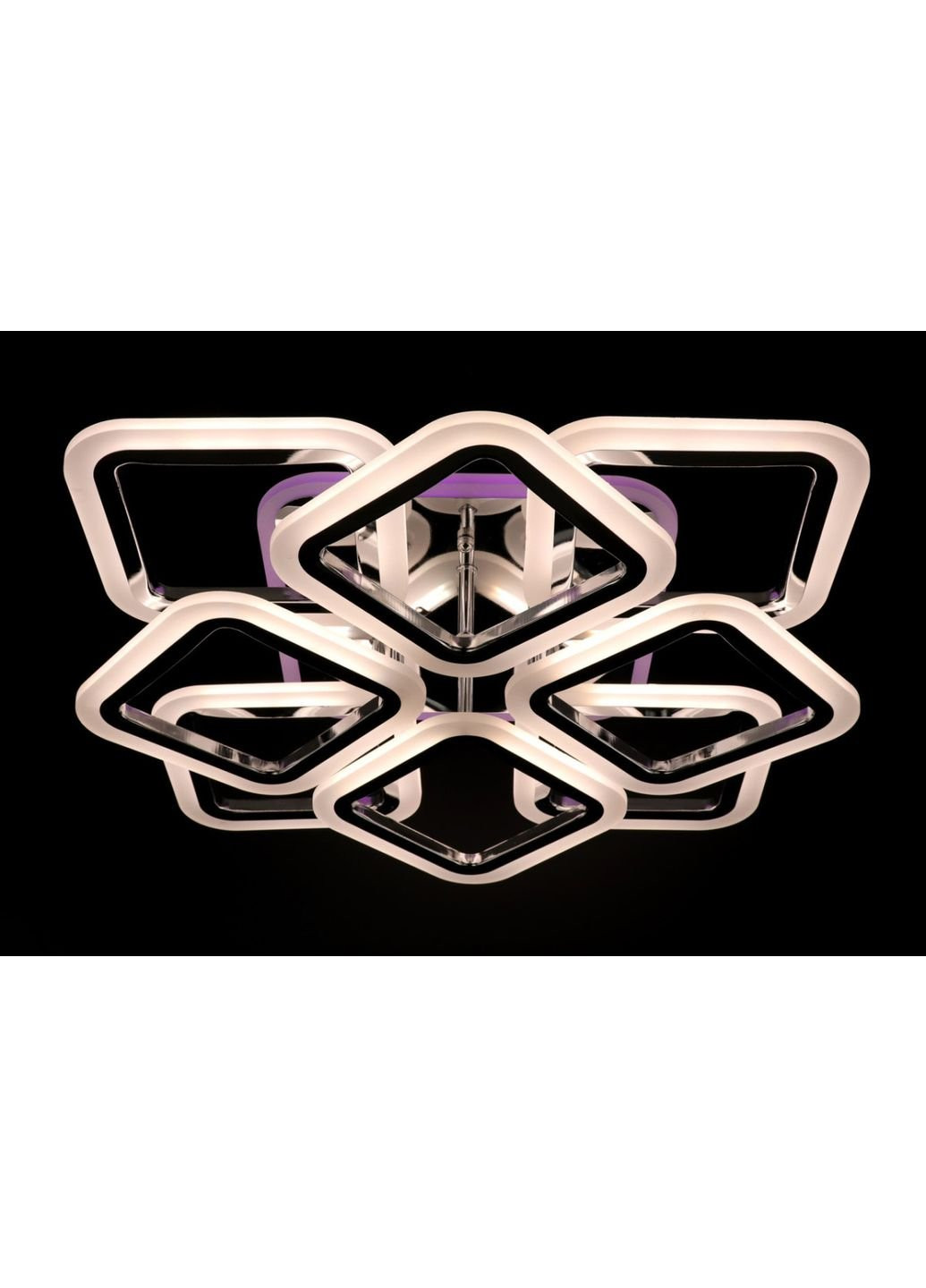 Люстра потолочная LED с пультом A2400/4+4S-RGB-ch Хром 11х50х50 см. Sunnysky (253627597)