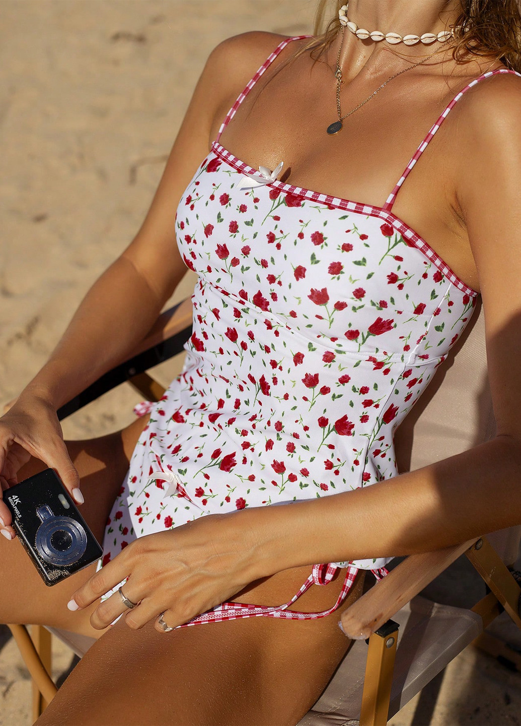 Комбінований літній купальник (топ, трусики) роздільний SHEIN