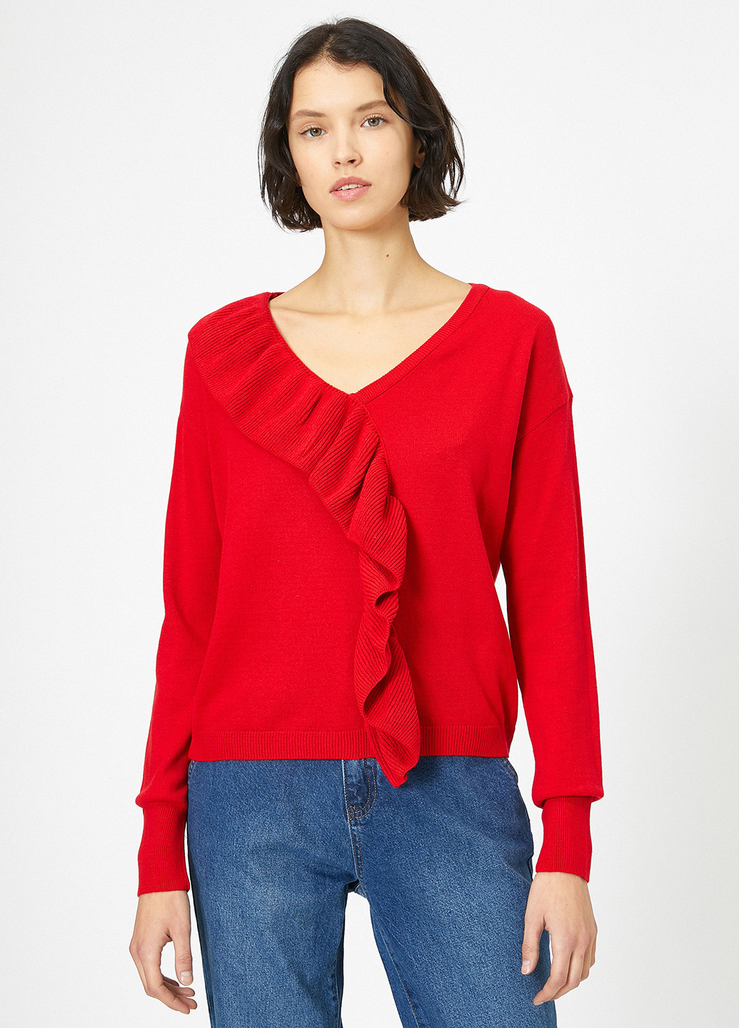 Красный зимний пуловер пуловер KOTON