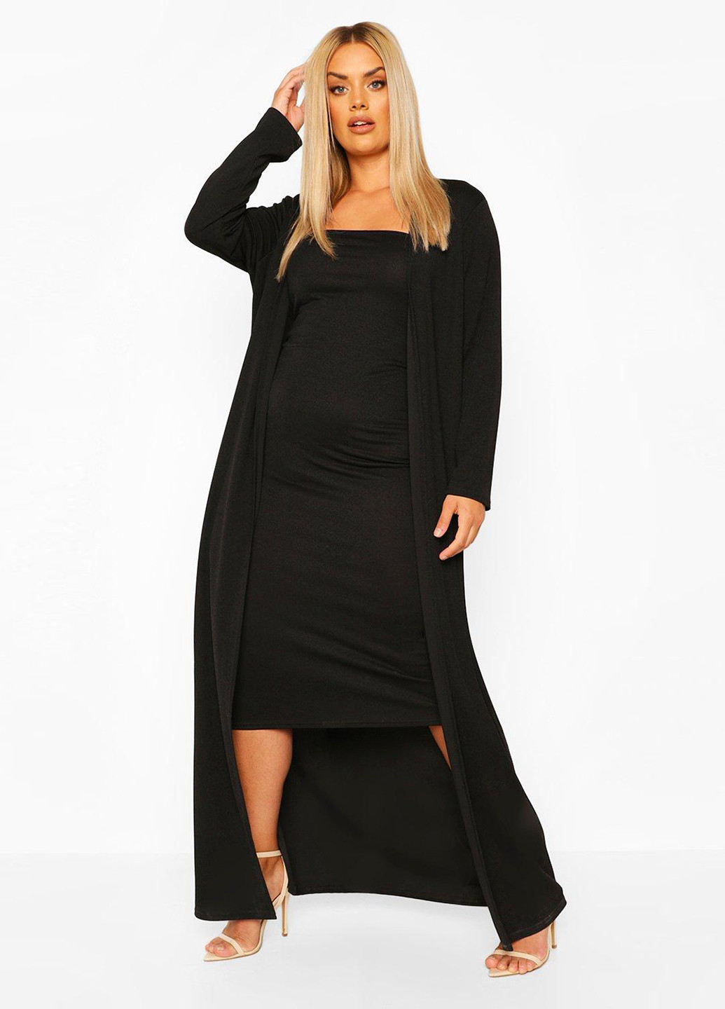 Черное кэжуал платье для беременных платье-майка Boohoo однотонное