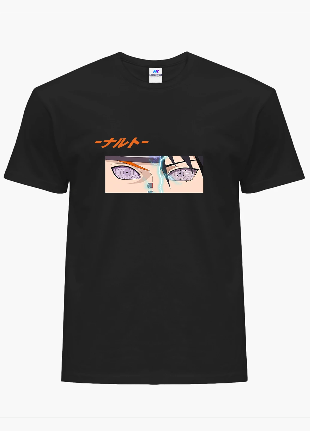 Черная футболка мужская наруто узумаки и саске учиха (naruto uzumaki and sasuke uchiha) (9223-2819-1) MobiPrint