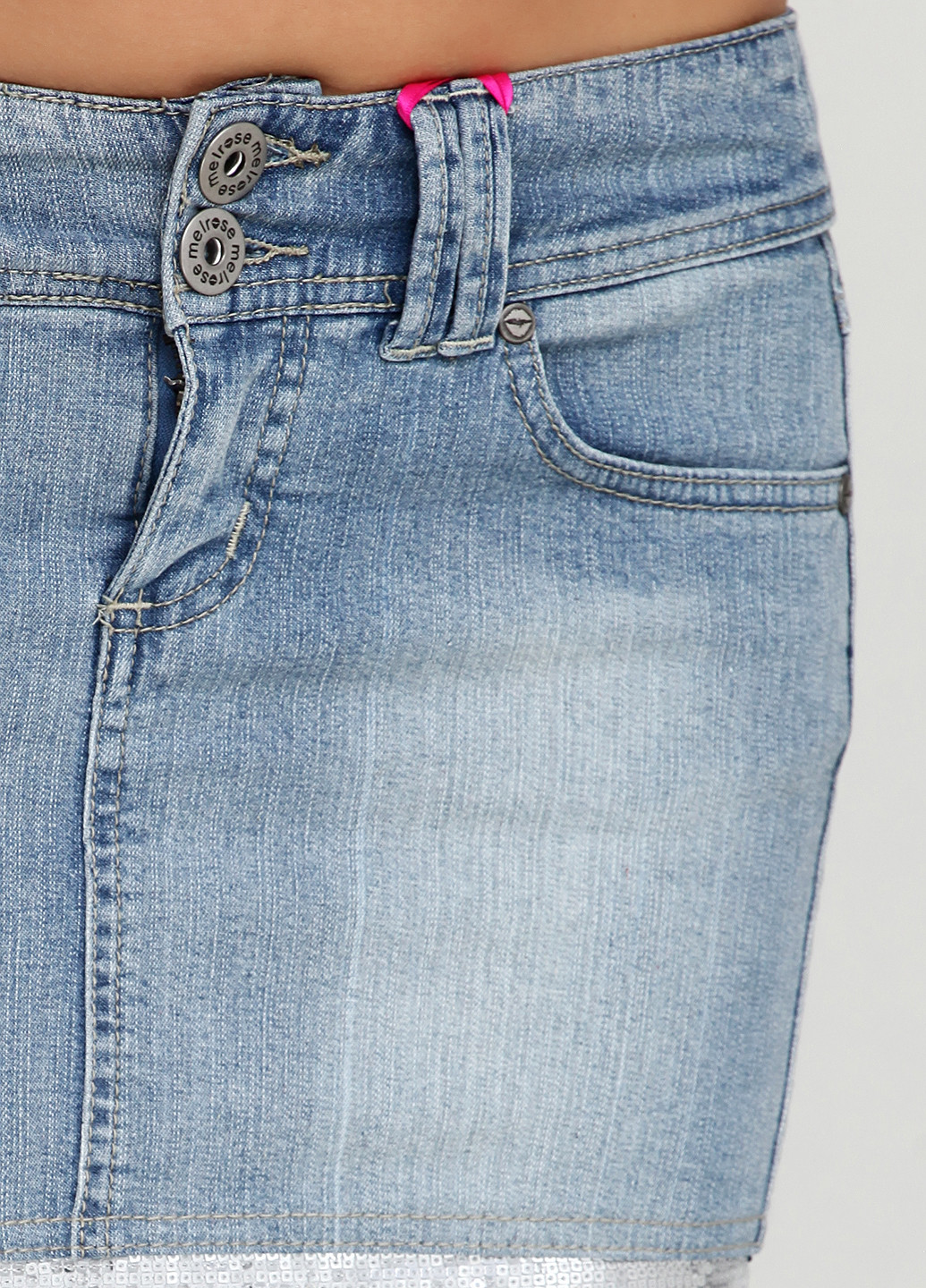 Голубая джинсовая однотонная юбка Melrose мини