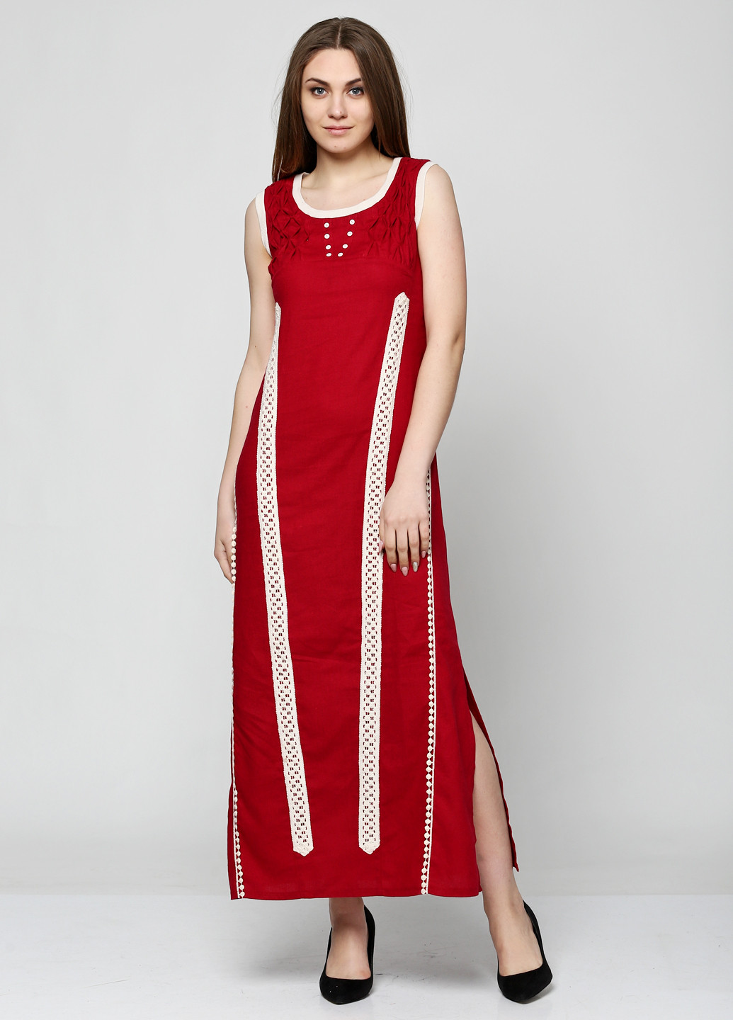 Темно-красное кэжуал платье Ruta-S однотонное