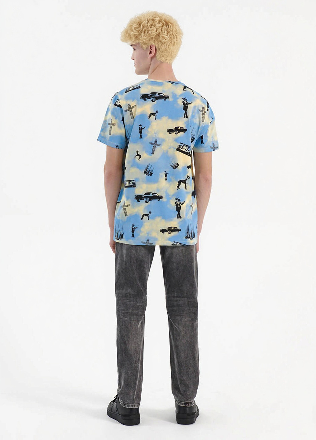 Серые демисезонные слим джинсы House