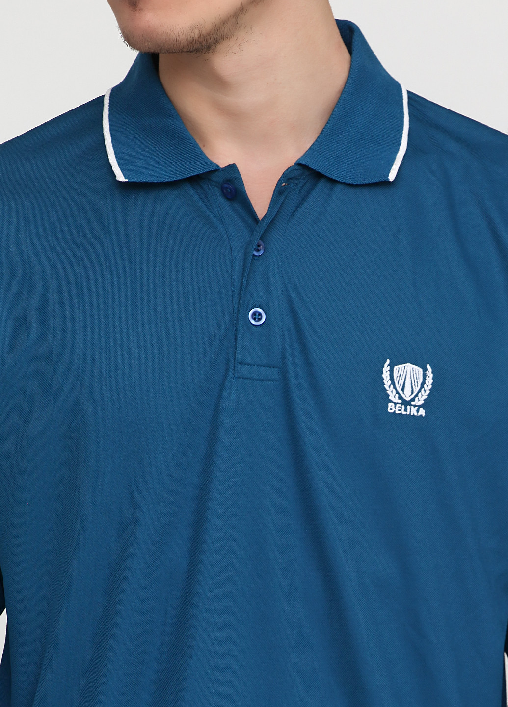 Синяя футболка-поло для мужчин Belika с логотипом