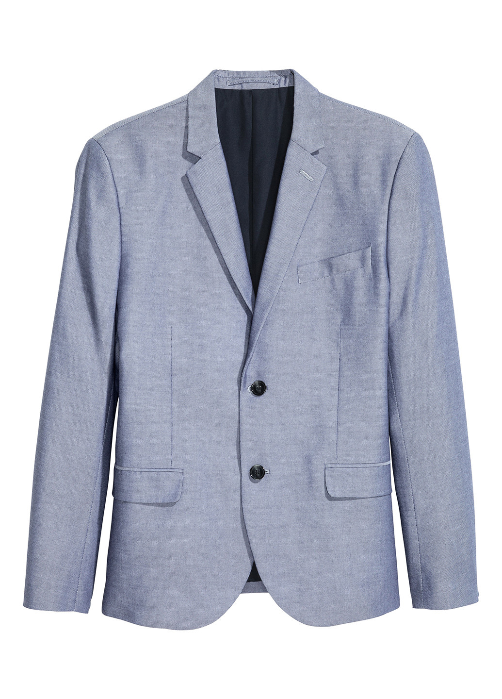 Пиджак H&M с длинным рукавом голубой деловой