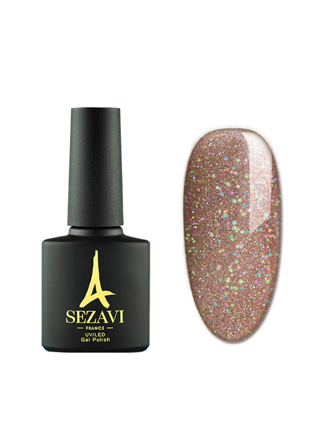 ГЕЛЬ-ЛАК Galaxy №2 (шоколадно-коричневий з блискітками), 8мл SEZAVI (215312948)