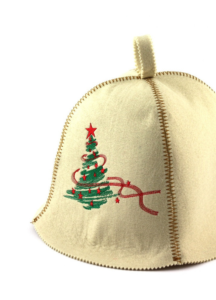 Банна шапка "Ялинка і зірка", штучне хутро, білий (LA-366) Luxyart (252611472)