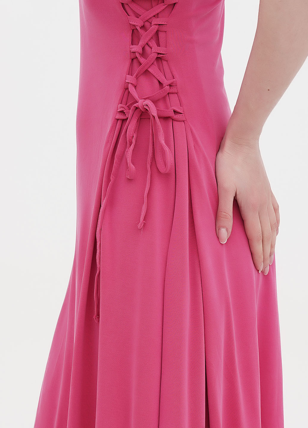 Розовое кэжуал платье клеш Orsay однотонное