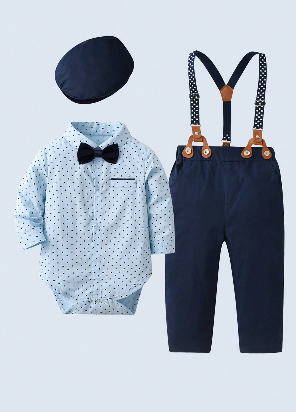 Комбінований демісезонний комплект (боді, штани, кепка) SHEIN