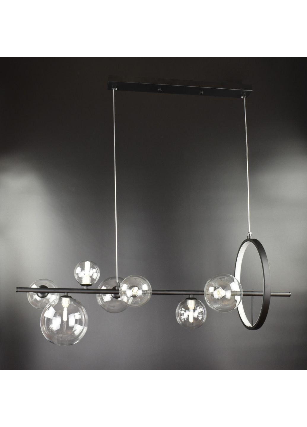 Люстра потолочная подвесная на 7 лампочек AT33/7-bk Черный 30х30х90 см. Sunnysky (253527961)