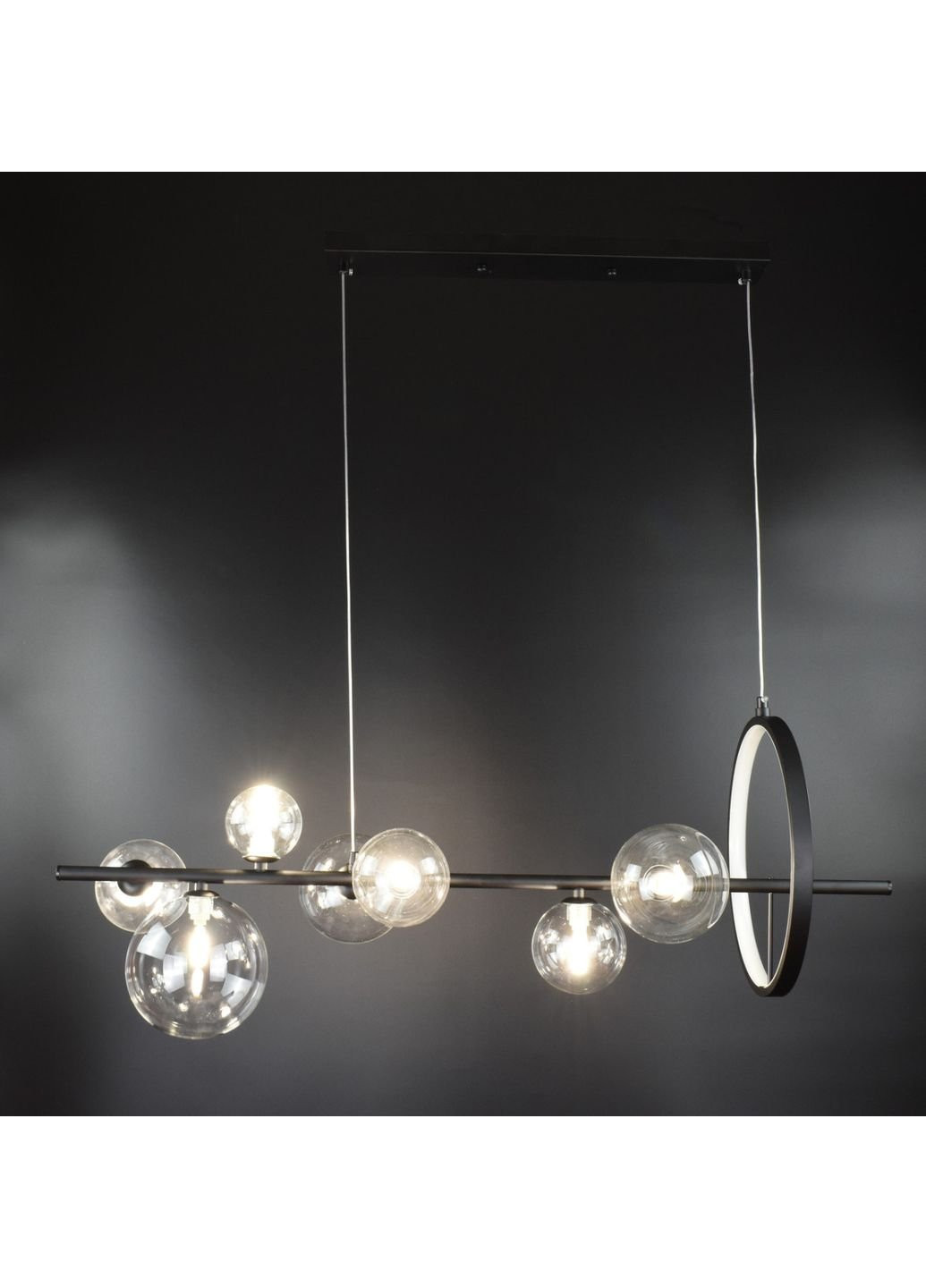 Люстра потолочная подвесная на 7 лампочек AT33/7-bk Черный 30х30х90 см. Sunnysky (253527961)