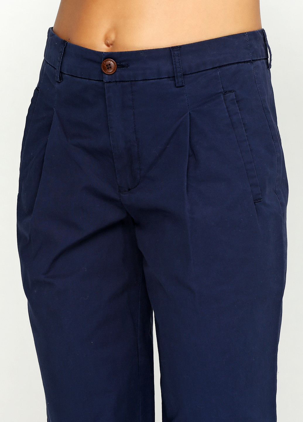 Темно-синие кэжуал демисезонные прямые брюки CARLA F