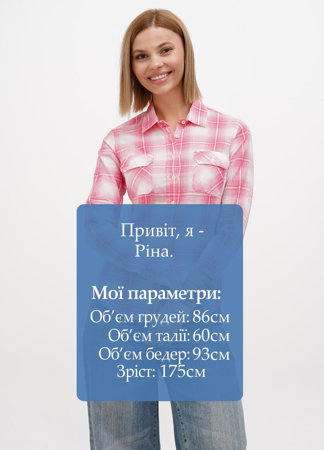 Розовая кэжуал рубашка в клетку Sassofono Club