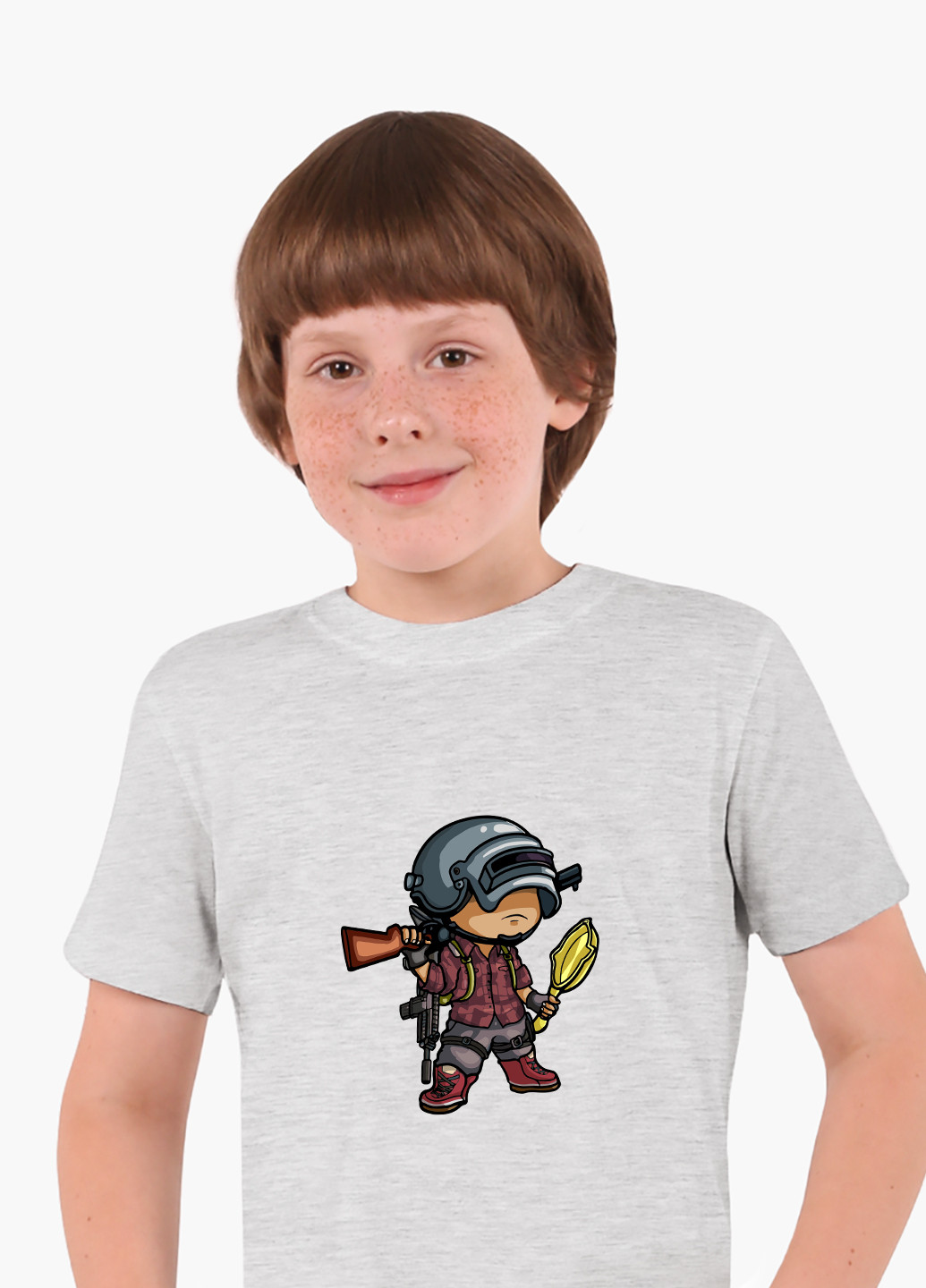 Світло-сіра демісезонна футболка дитяча пубг пабг (pubg) (9224-1710) MobiPrint