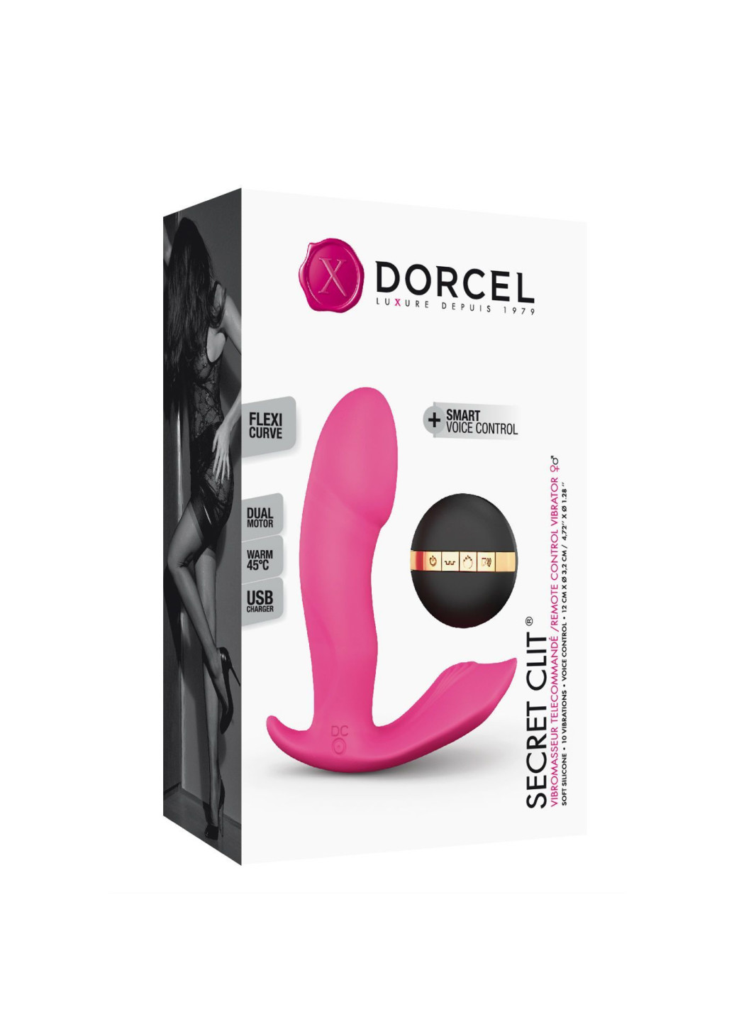 Вібратор Secret Clit з підігрівом і пультом дистанційного керування, можна під одяг, голосове управління Dorcel (252299189)
