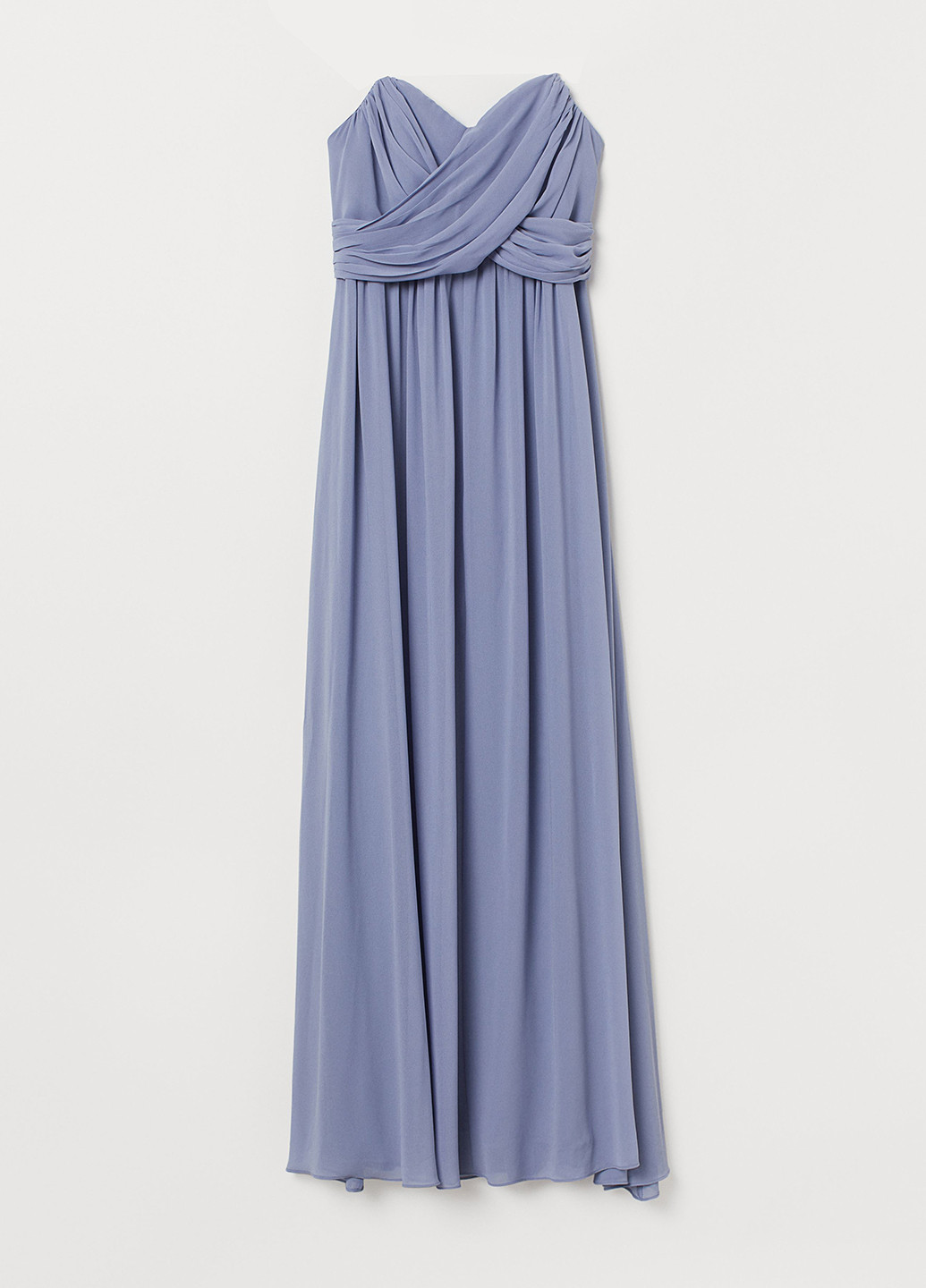 Голубое вечернее платье с открытыми плечами H&M однотонное
