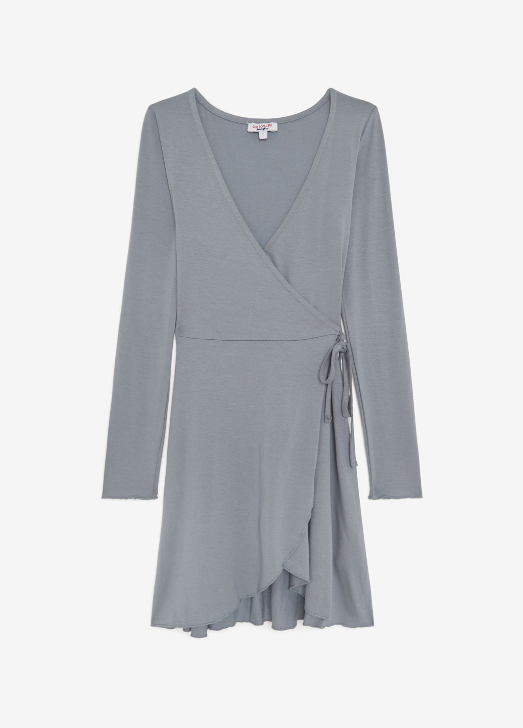 Серое кэжуал платье на запах Jennyfer однотонное