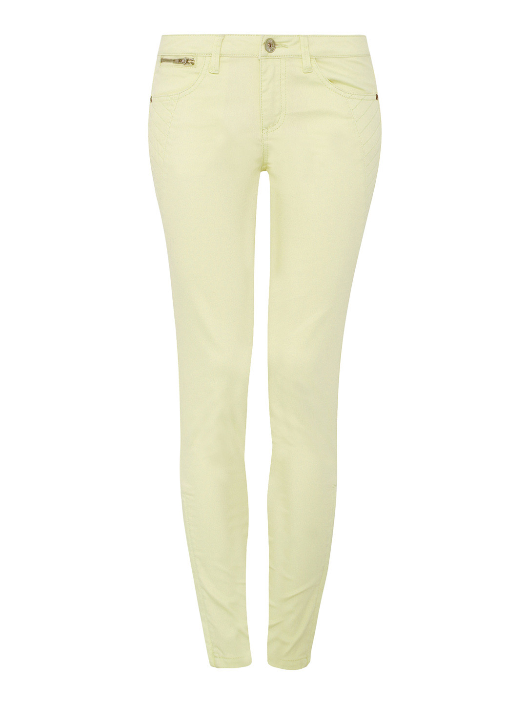 Светло-желтые кэжуал летние зауженные брюки Oodji