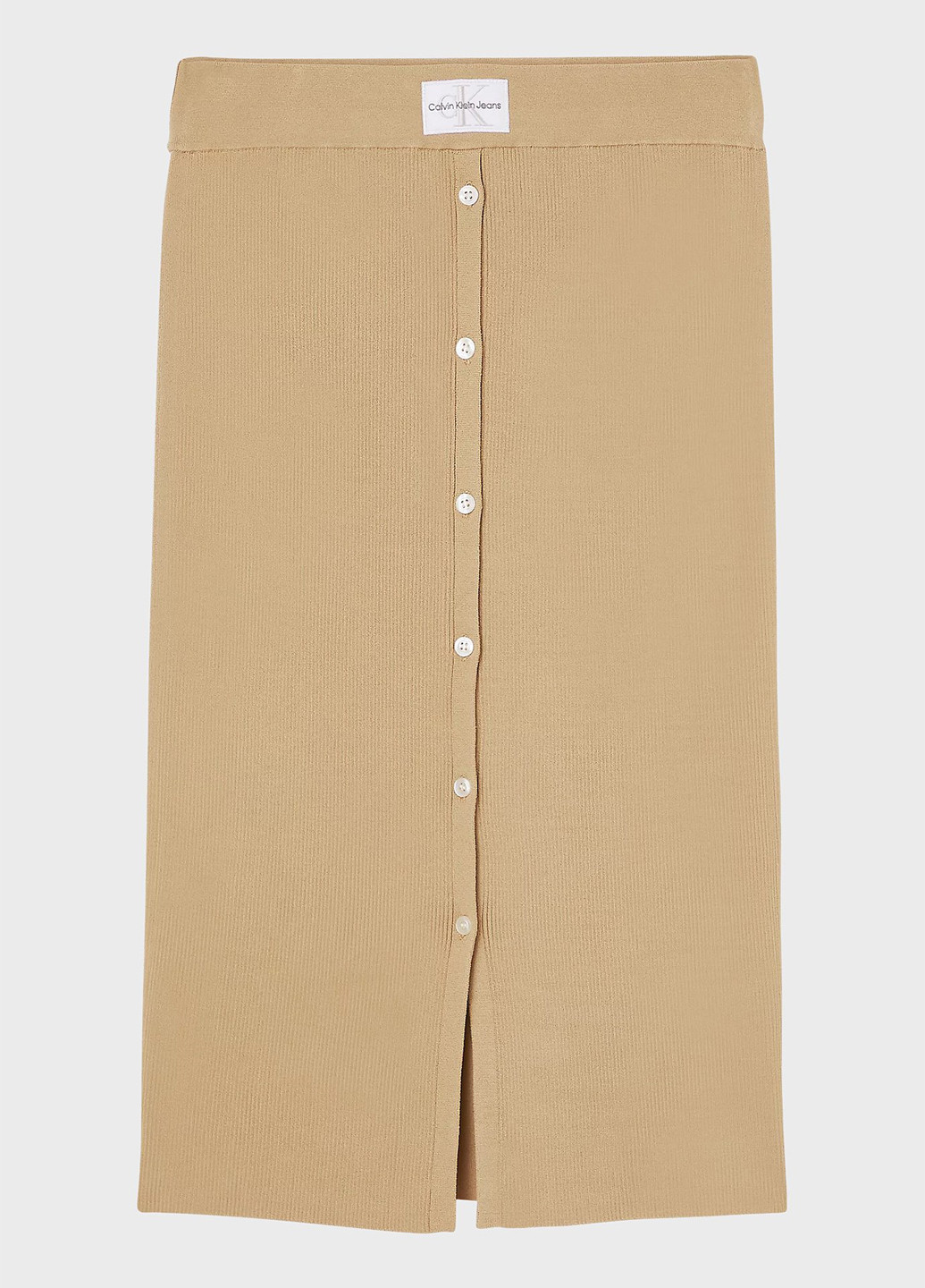 Бежевая кэжуал однотонная юбка Calvin Klein Jeans карандаш