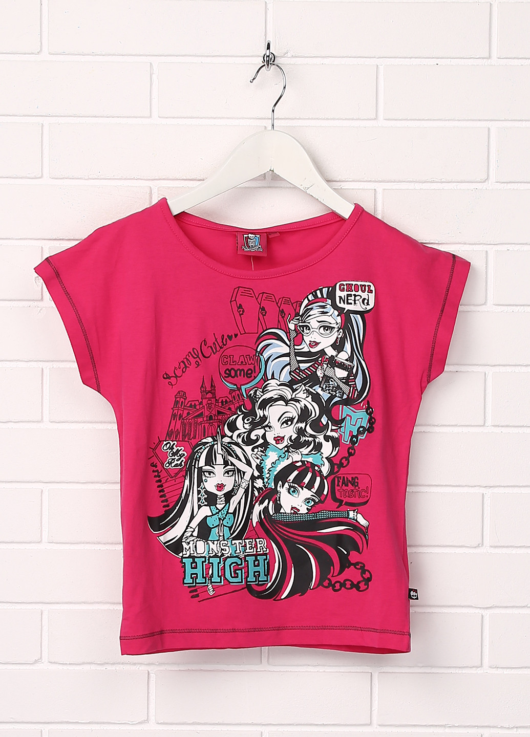 Фуксиновая летняя футболка с коротким рукавом Monster High