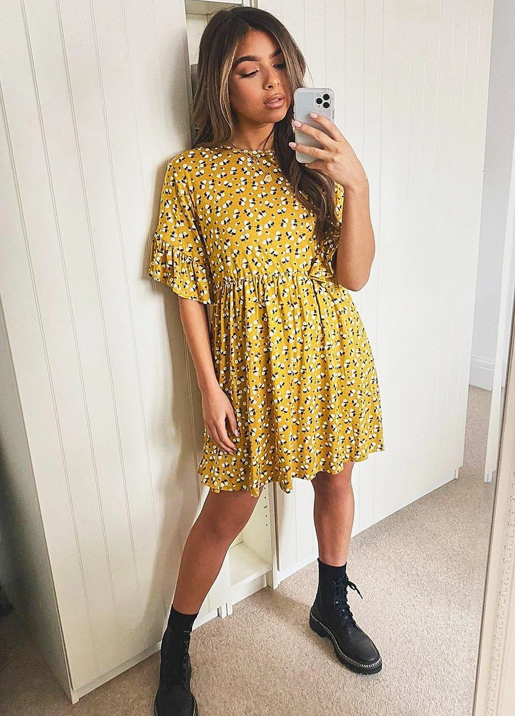 Желтое платье Boohoo