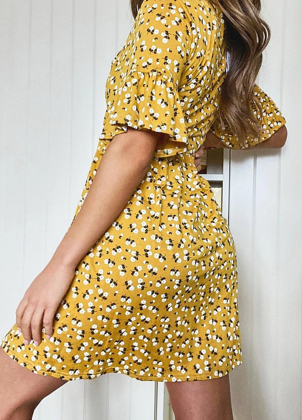 Желтое платье Boohoo