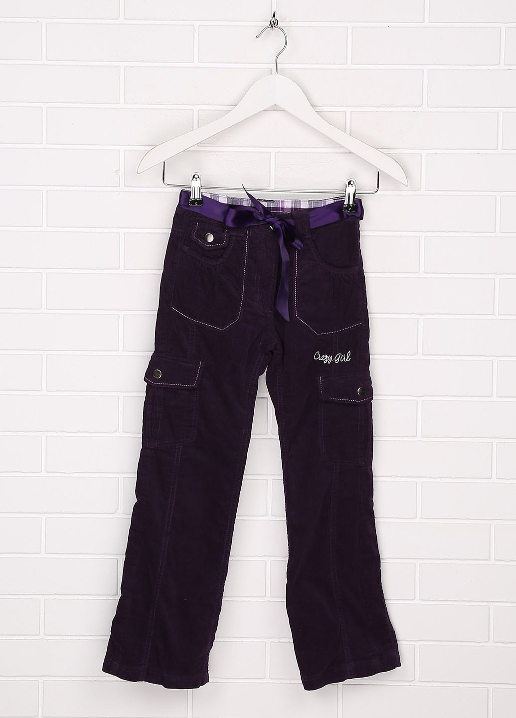 Пурпурные кэжуал демисезонные с высокой талией брюки Ice Girl
