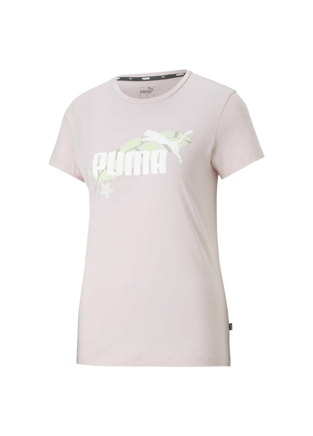 Футболка FLORAL VIBES Graphic Tee Puma однотонная розовая спортивная хлопок