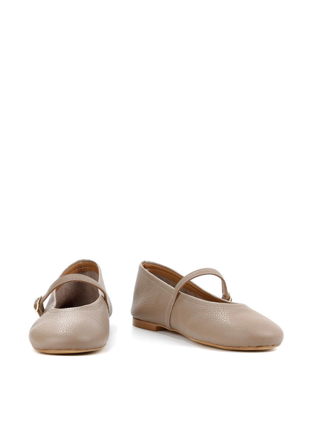 Жіночі балетки Le'BERDES | бежеві однотонні без декору натуральна шкіра (360795601)