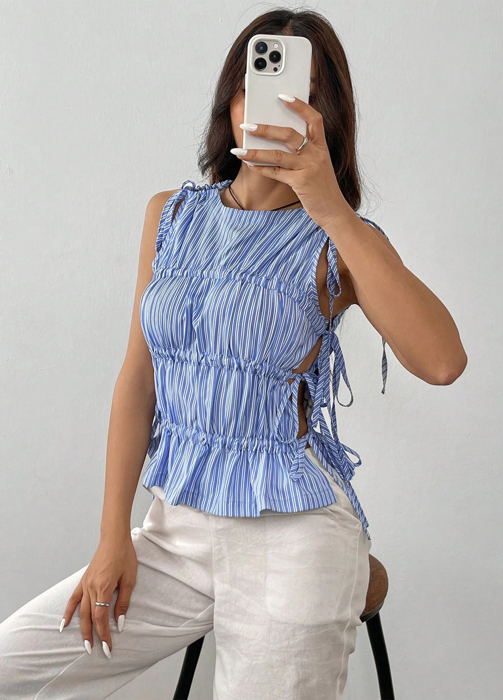 Блакитна блуза SHEIN