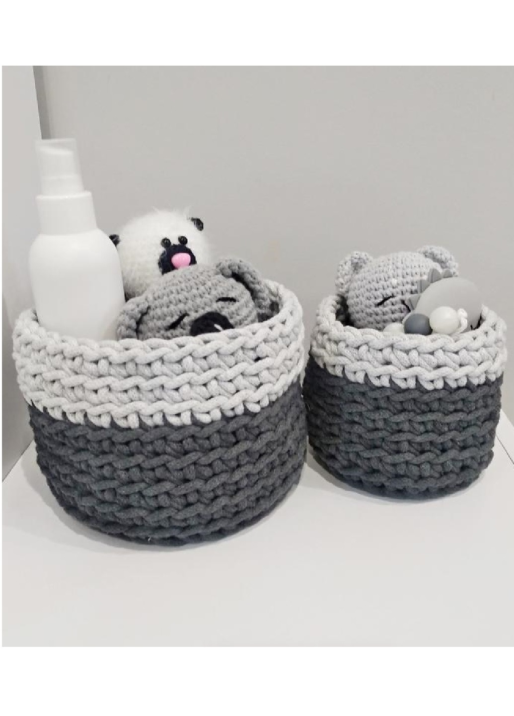 Набор вязаных корзинок органайзеров для мелочей косметики украшений ручной работы (23594-Нов) Francesco Marconi (251880038)