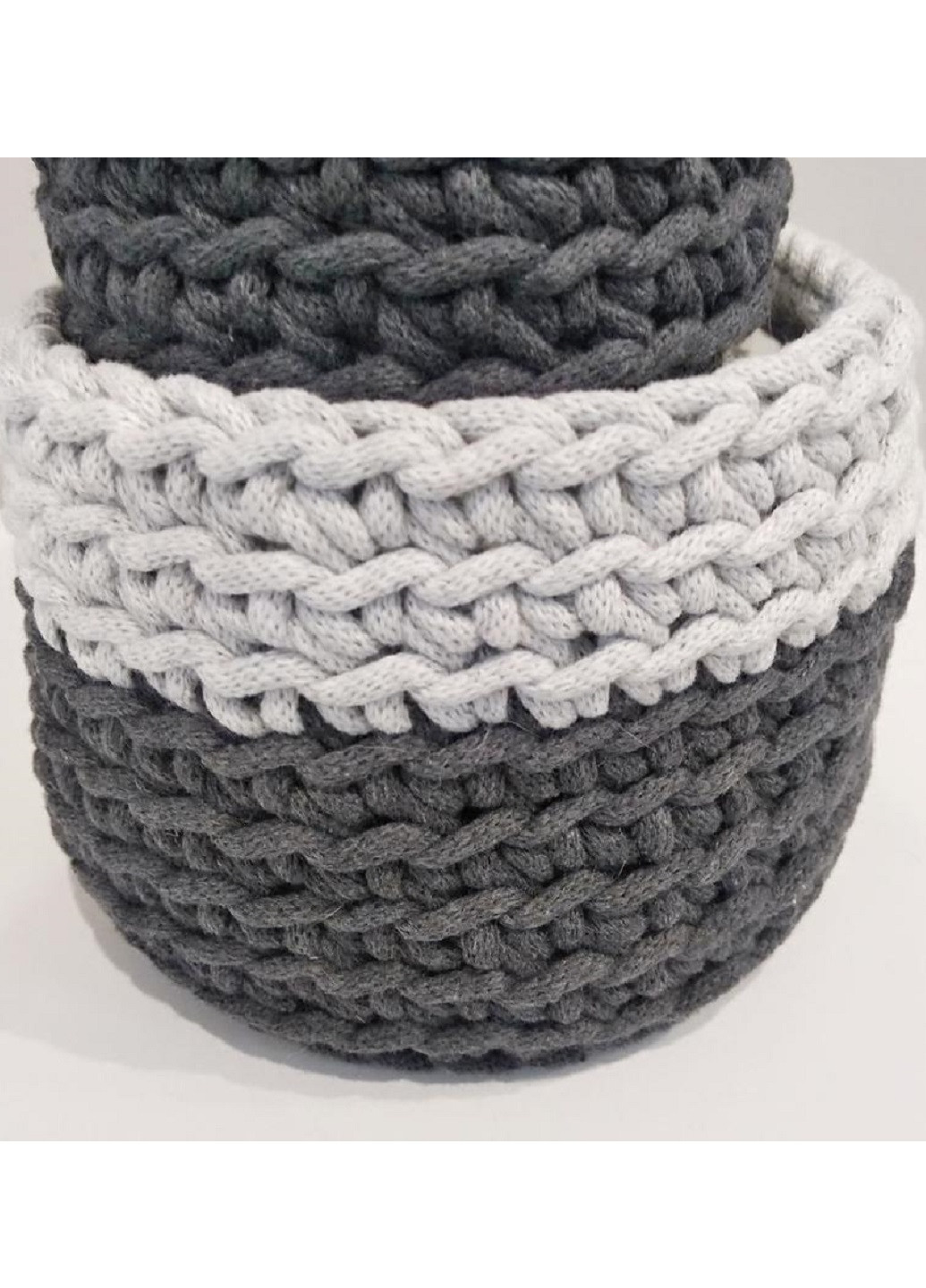 Набор вязаных корзинок органайзеров для мелочей косметики украшений ручной работы (23594-Нов) Francesco Marconi (251880038)