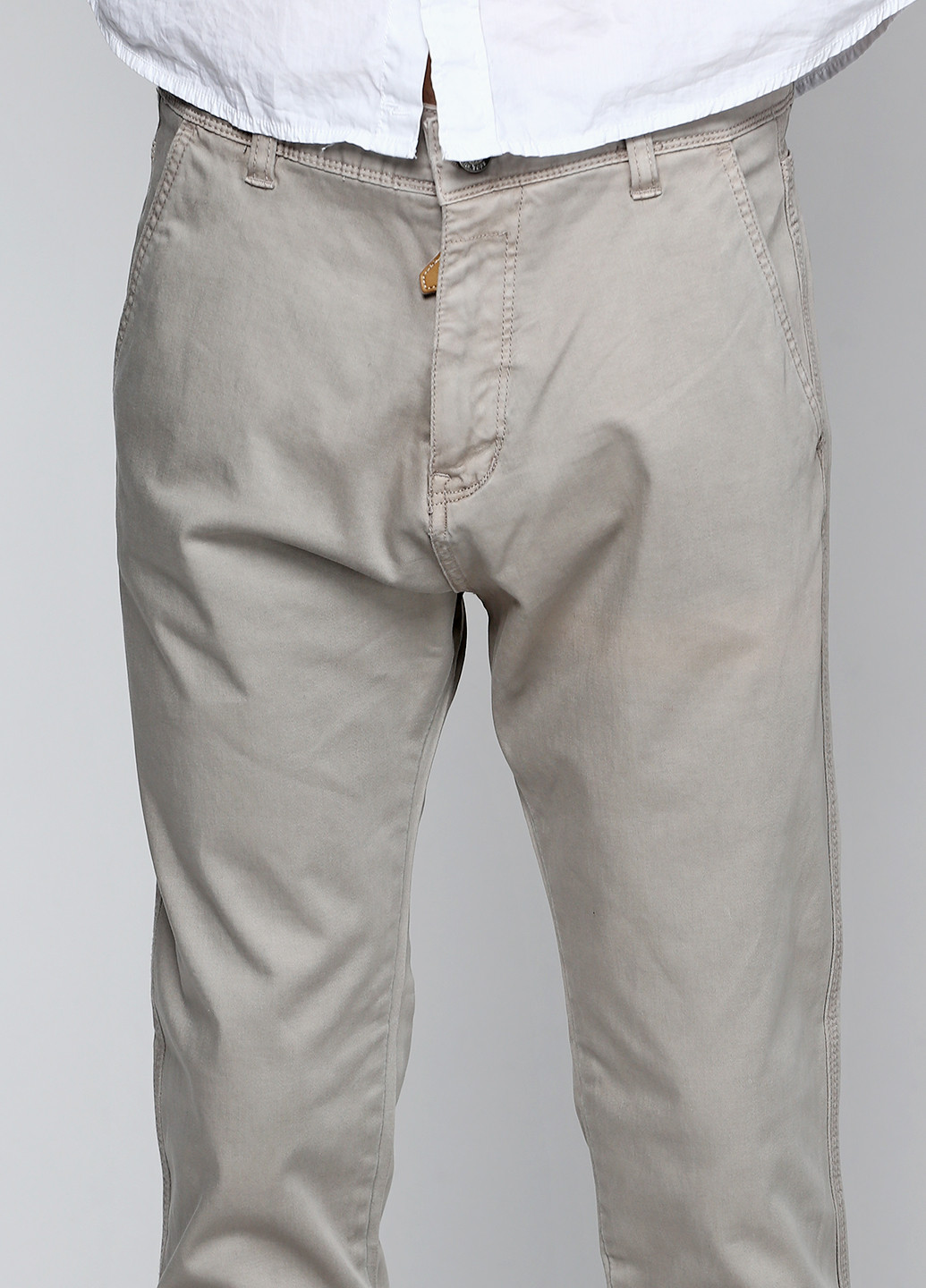 Светло-серые кэжуал летние зауженные брюки Alcott