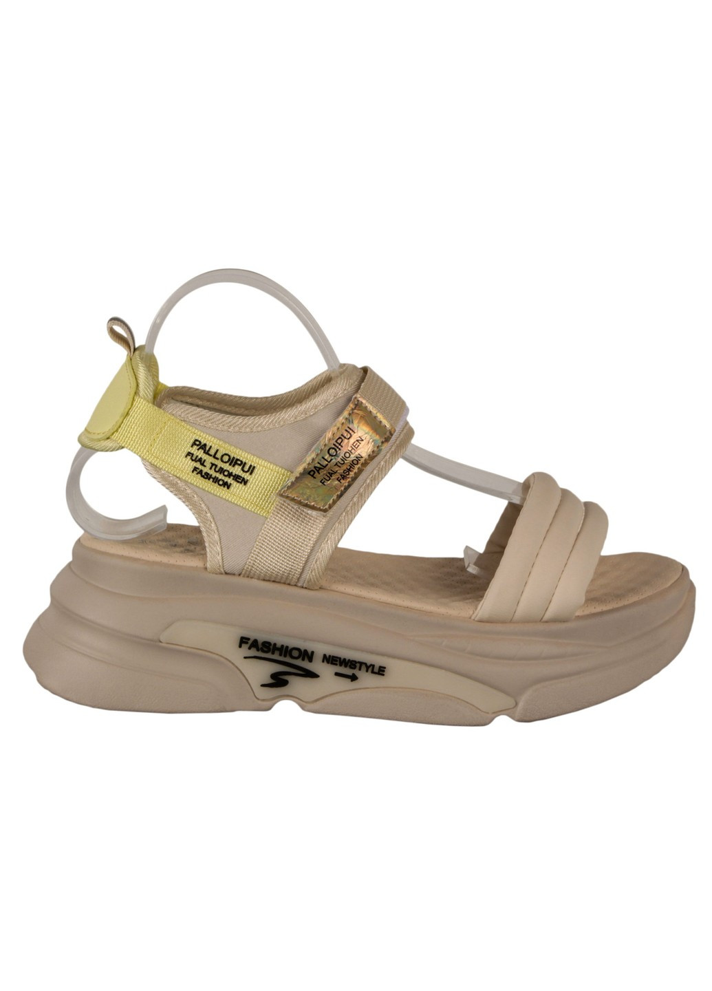 Бежевые женские босоножки 198348 Pino Dangio на липучке