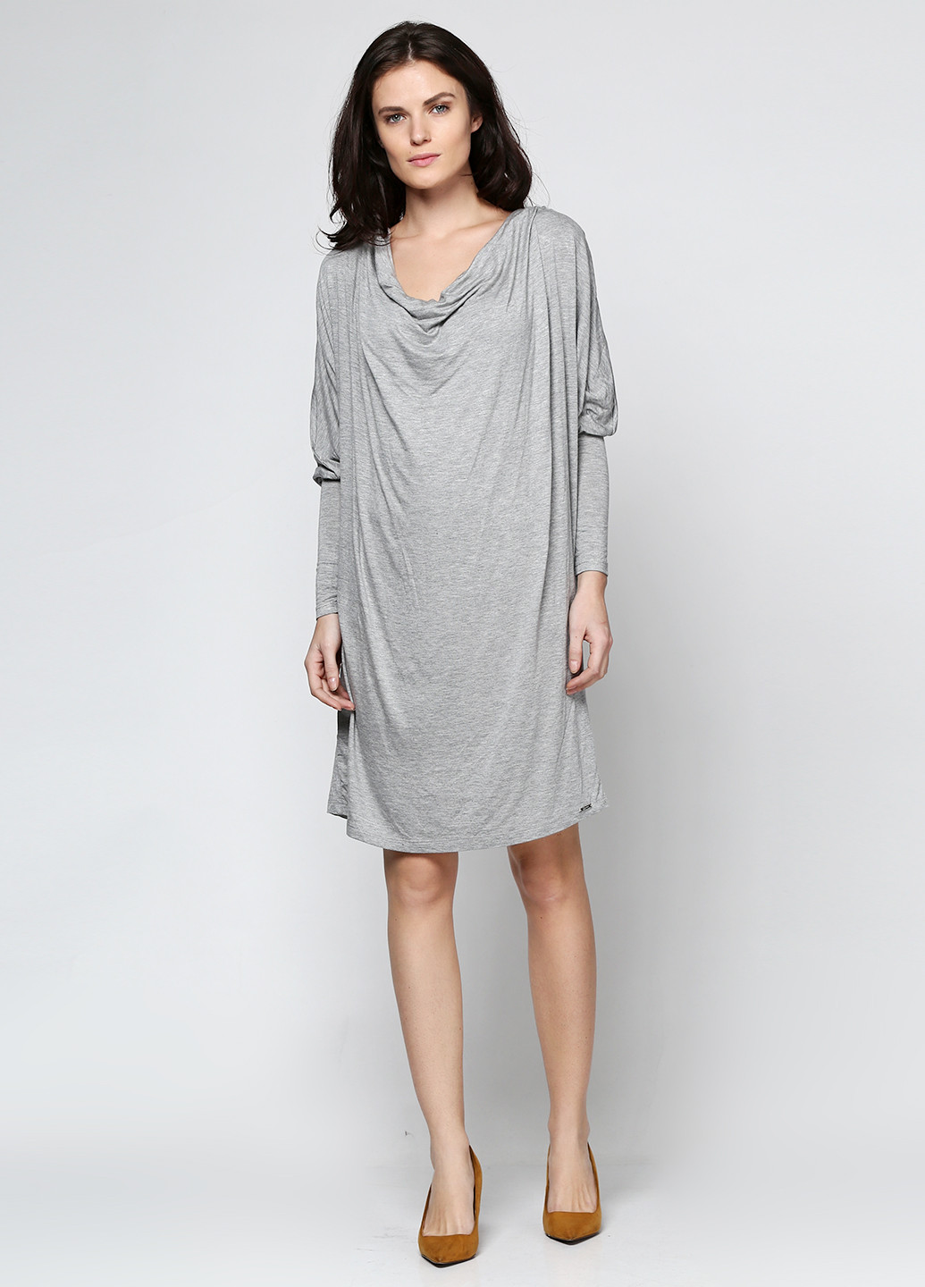 Светло-серое кэжуал платье Everis меланжевое