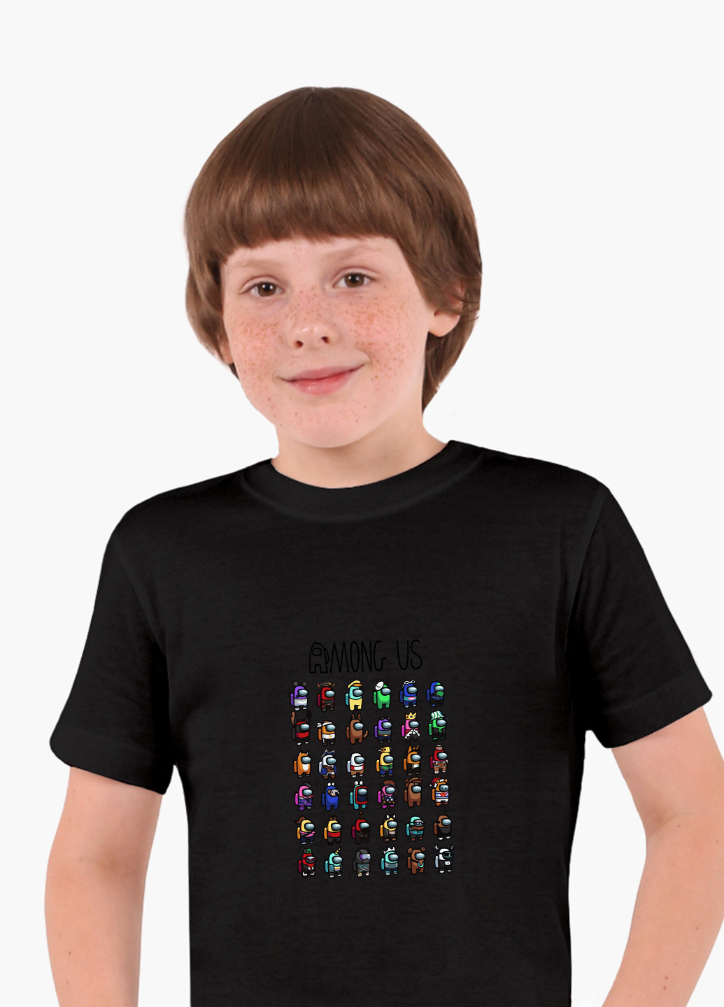 Черная демисезонная футболка детская амонг ас (among us)(9224-2587) MobiPrint
