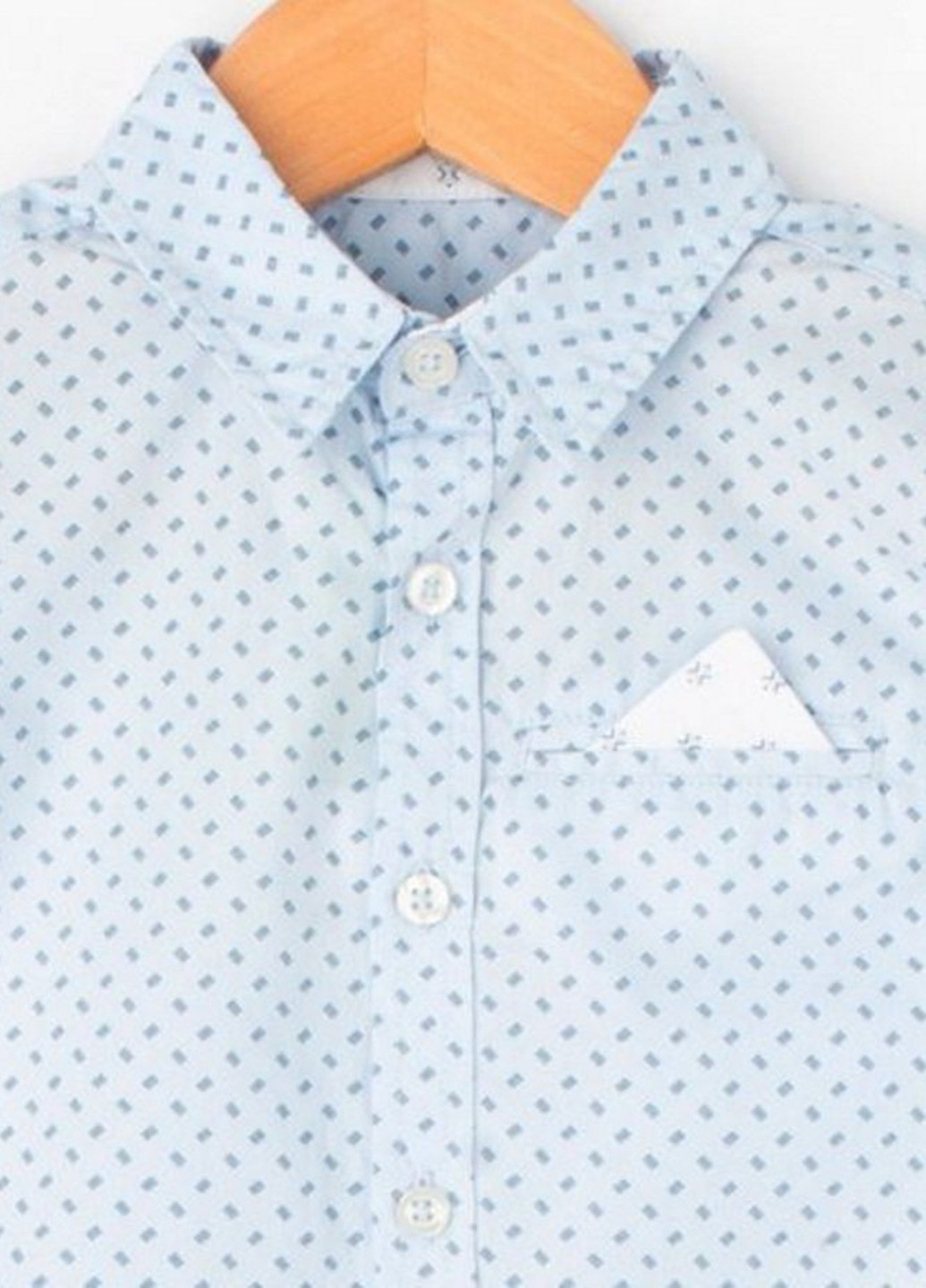 Голубой кэжуал рубашка с геометрическим узором United Colors of Benetton