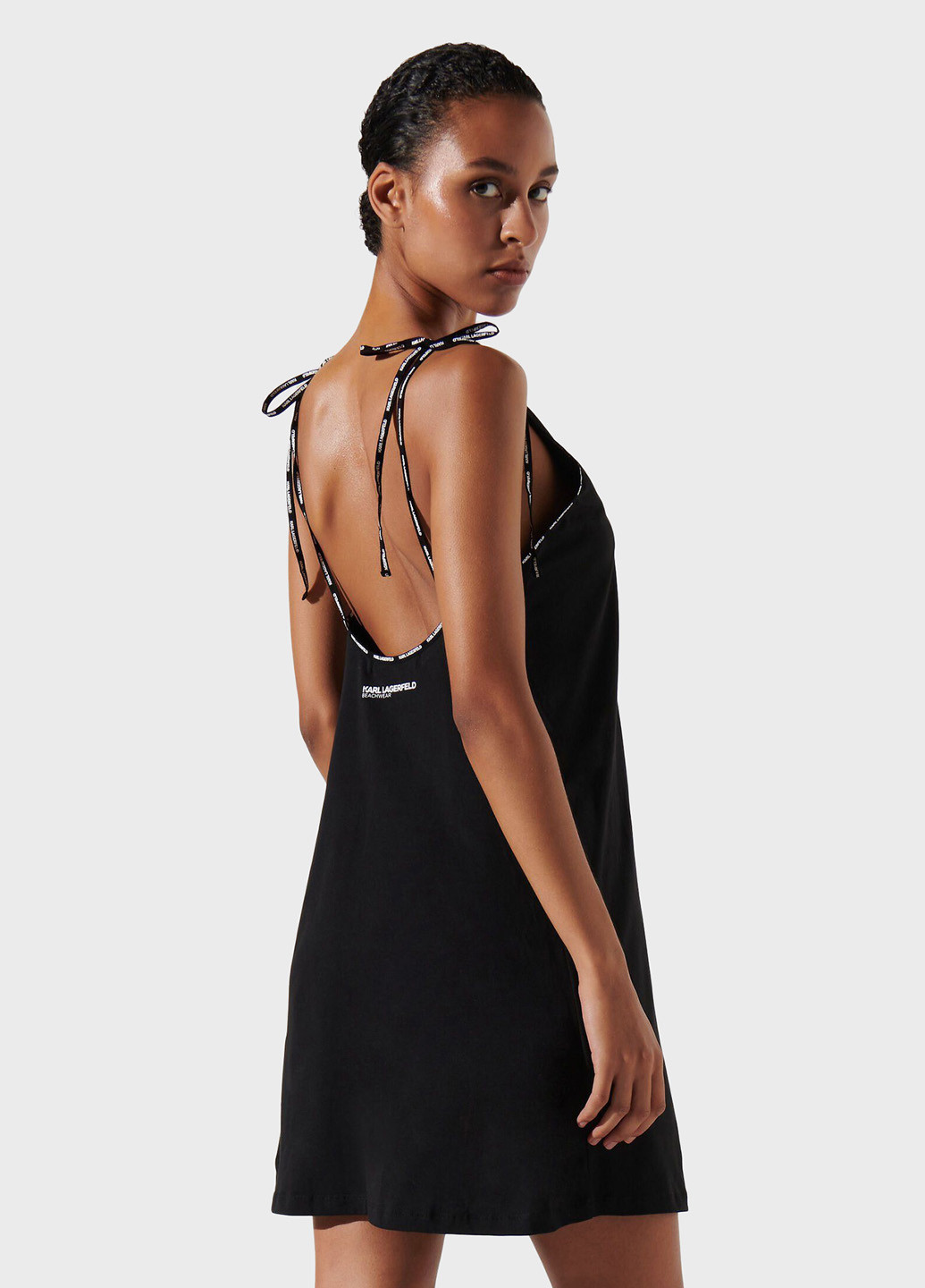 Чорна кежуал сукня а-силует Karl Lagerfeld з логотипом
