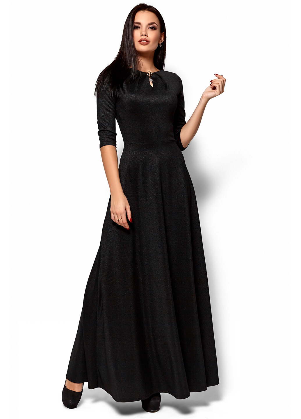Черное вечернее платье макси Karree однотонное