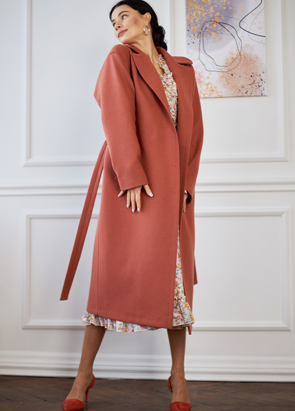 Рожеве демісезонне Пальто двобортне MiNiMax