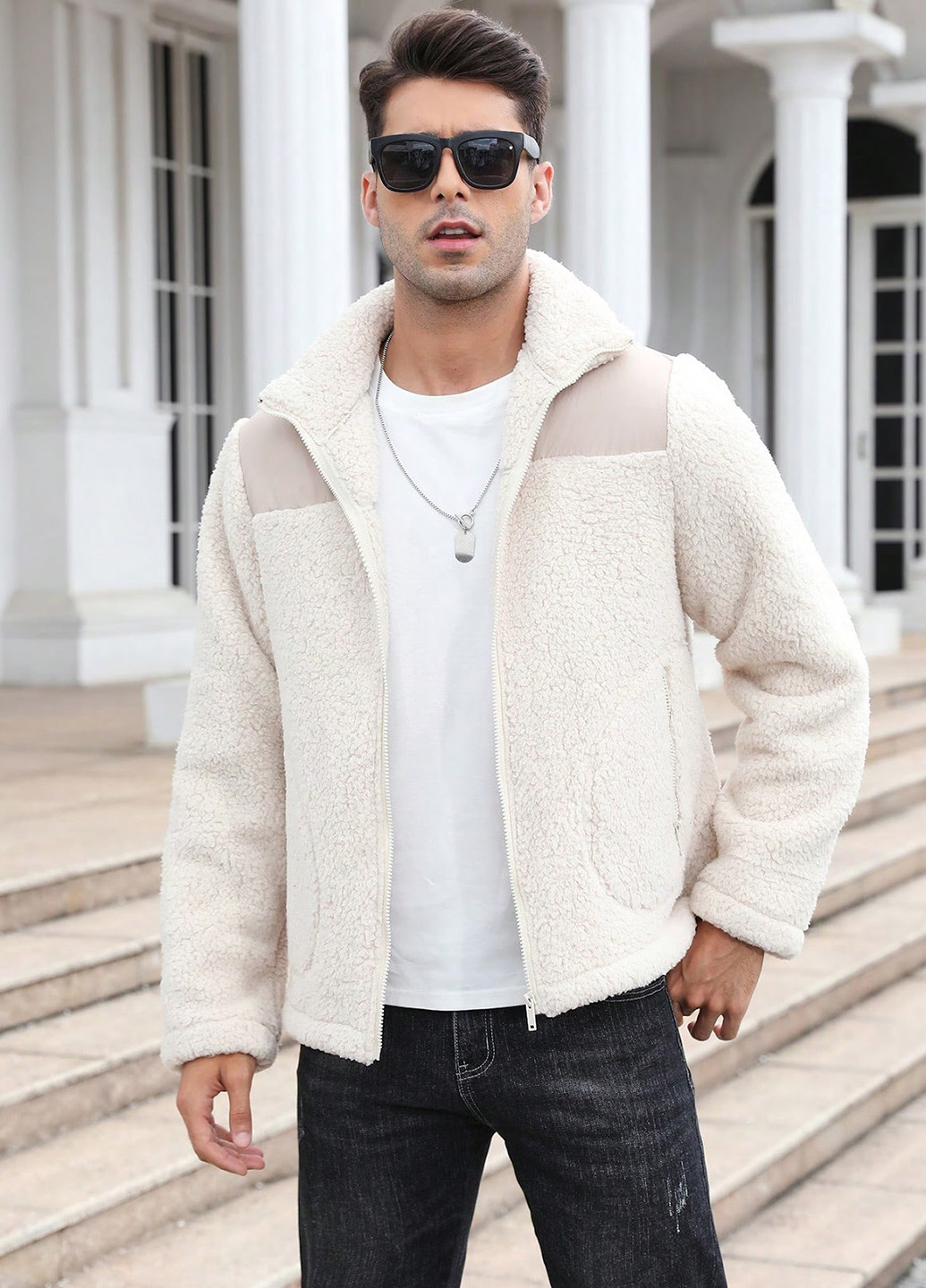 Кремова демісезонна куртка SHEIN