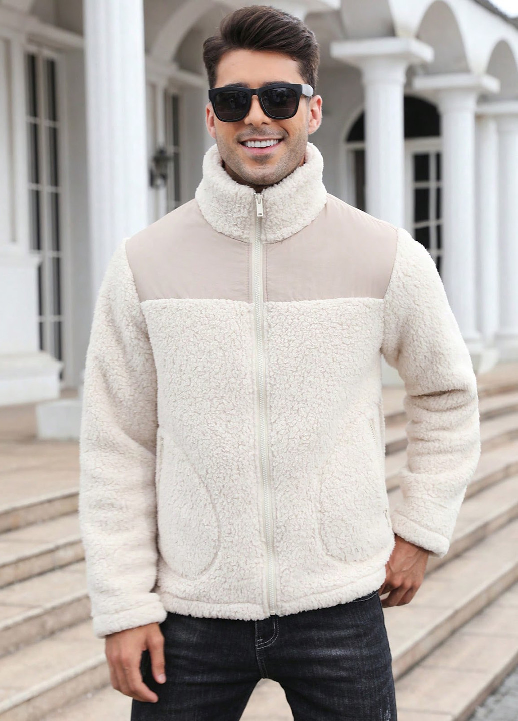 Кремова демісезонна куртка SHEIN