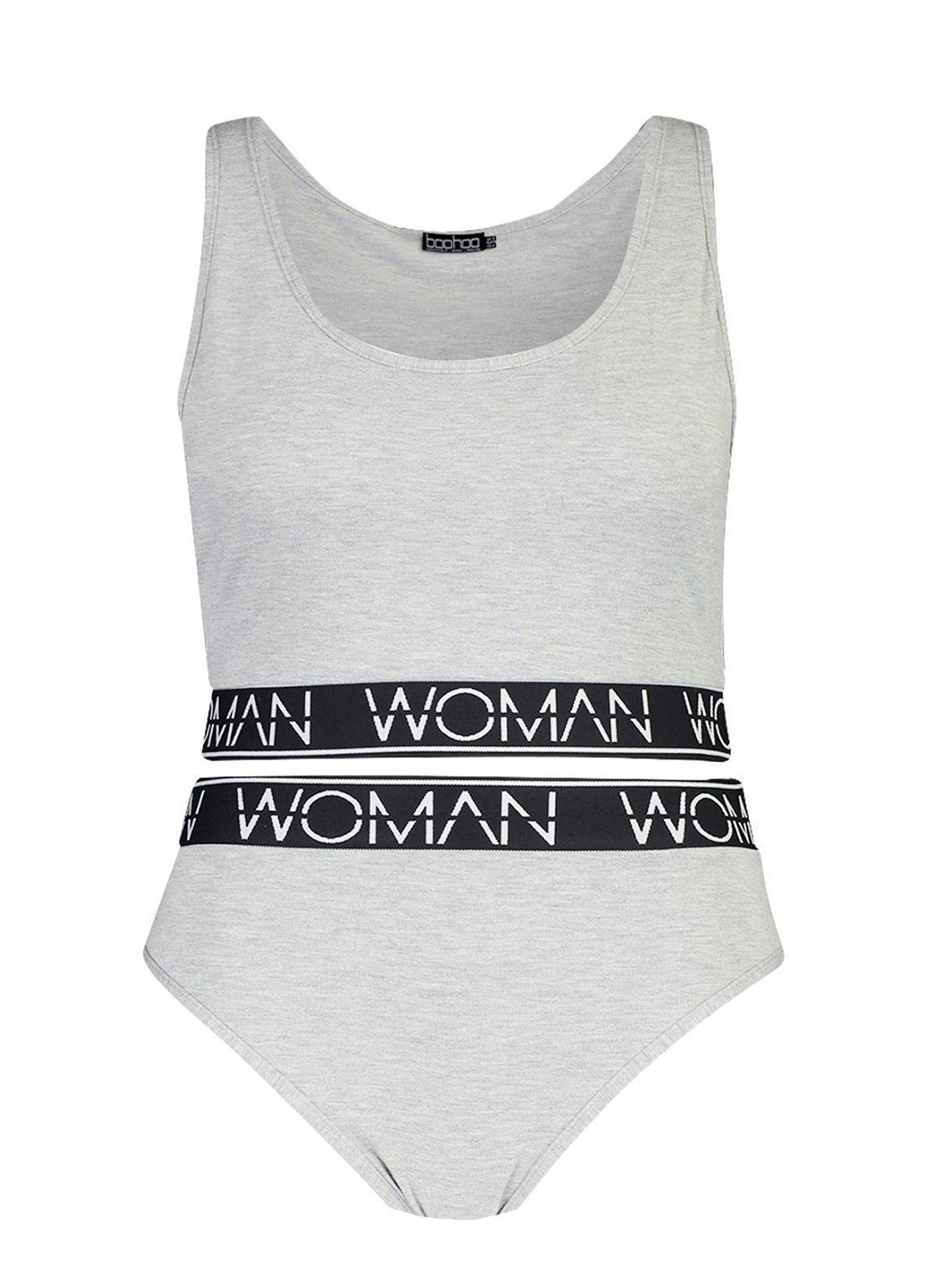 Серый демисезонный комплект (топ, трусы) Boohoo