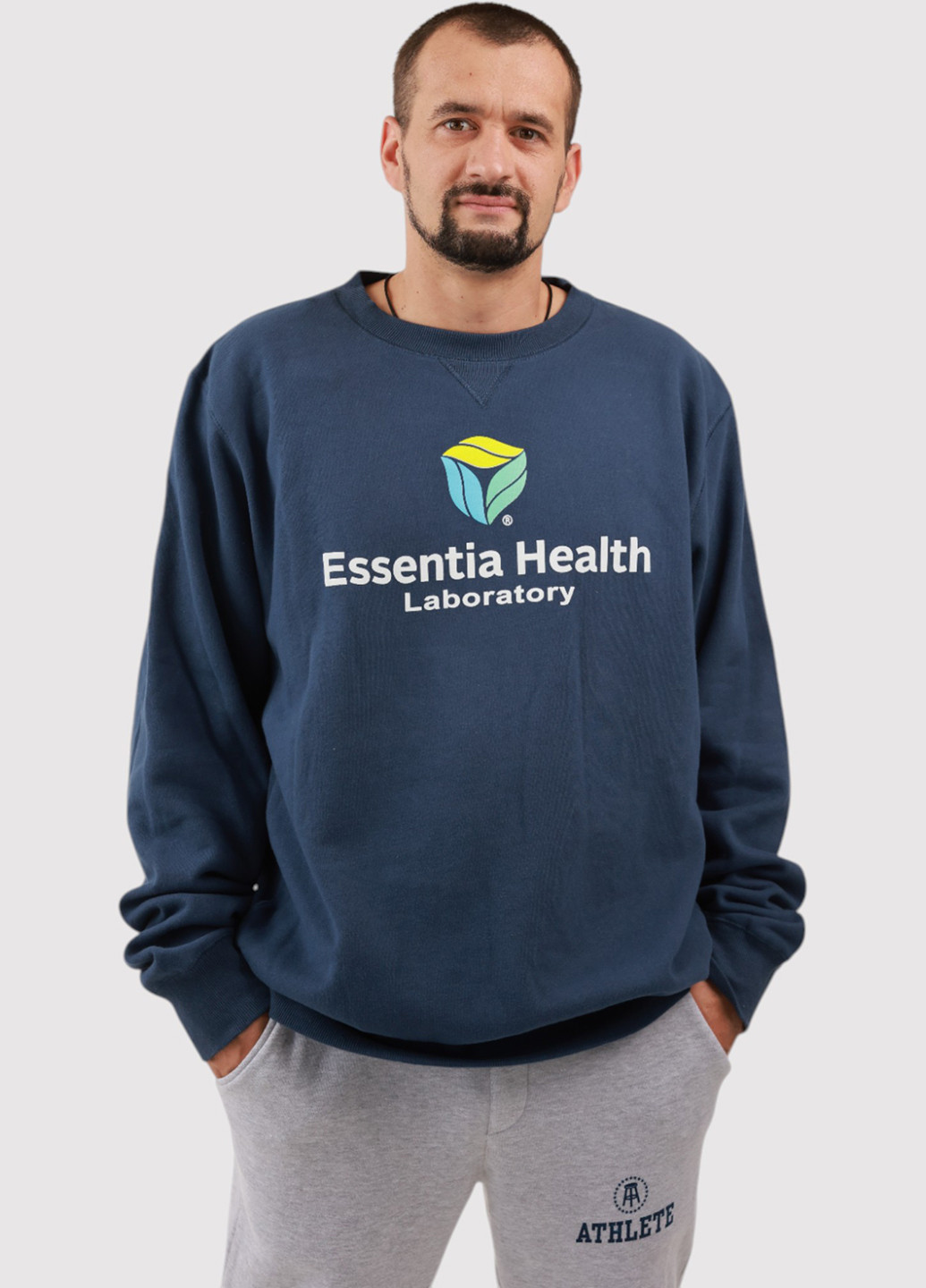 Темно-синий свитшот Blue 84 надпись без декора (361422143)