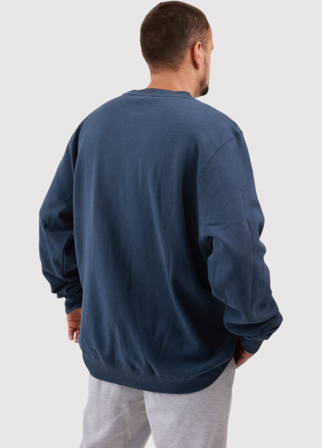 Темно-синий свитшот Blue 84 надпись без декора (361422143)